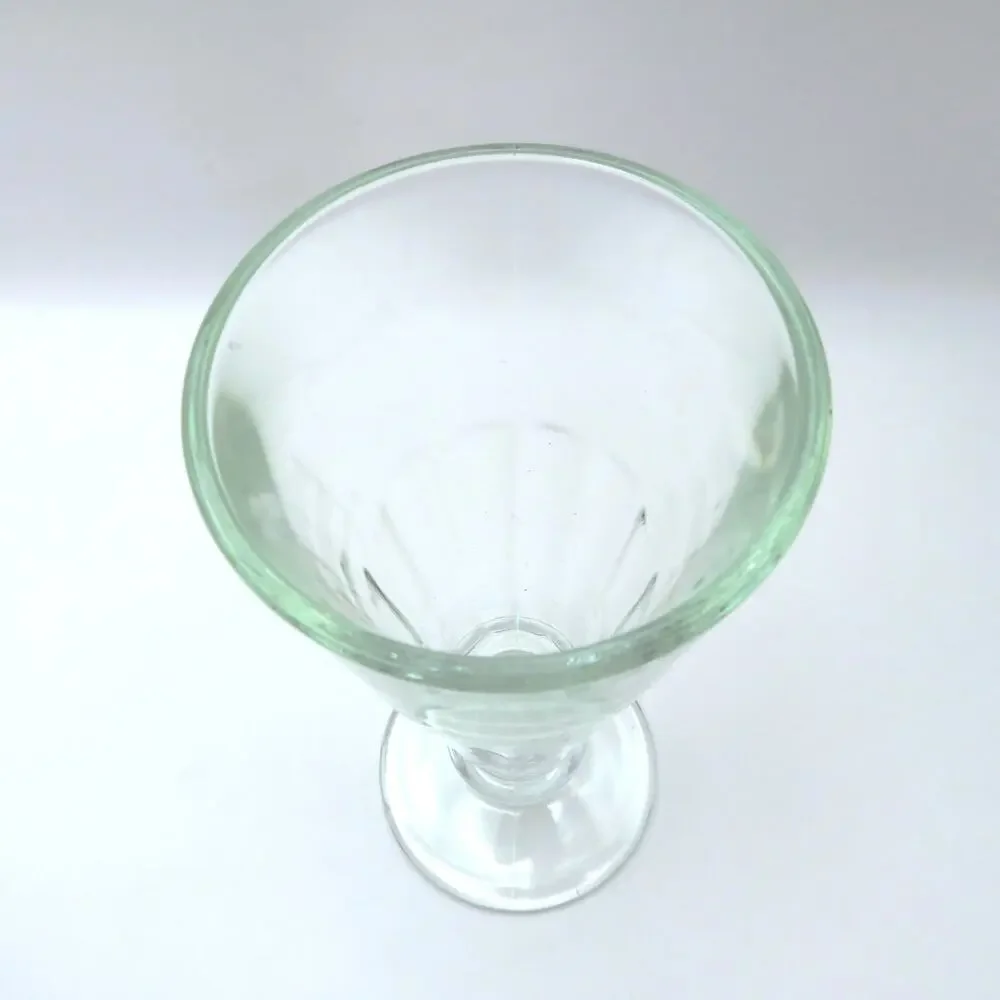 Vintage Footed Small Goblets Clear Glass Dessert Cocktail Flutes Set of 4